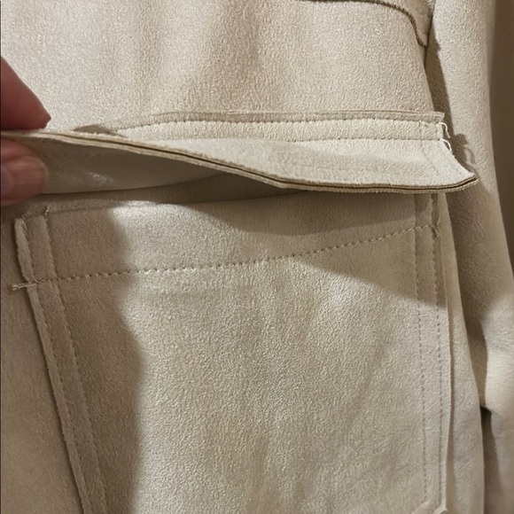 Philosophy Shacket Cream Button Down Shirt. Size Large. Pockets - Picture 4 of 14